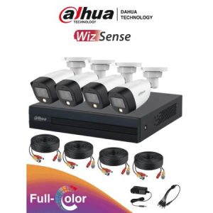 DAHUA FULLCOLORKIT- KIT DE 4 CANALES FULL COLOR DE 2 MP/ DVR COOPER-I WIZSENSE/ CON IA/ H.265+/ 4 CAMARAS FULL COLOR DE 2 MEGAPIXELES