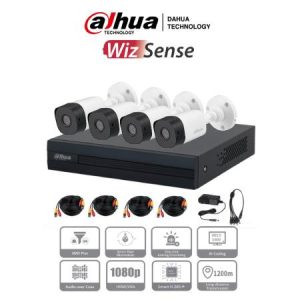 DAHUA KITXVR1B04-I+4B1A21 - KIT DE 4 CANALES DE 2 MEGAPIXELES/ DVR COOPER-I WIZSENSE