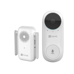 TIMBRE WI-FI (DOORBELL) EZVIZ DE BATERÍA RECARGABLE, LIBRE DE CABLES, LLAMADA A LA APP, INCLUYE TIMBRE PARA INTERIOR CON TIMBRES SELECCIONABLES, RANURA PARA MEMORIA, USO INTERIOR, DB2C
