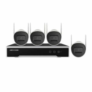 KIT DE VIGILANCIA HIKVISION DE 4 CÁMARAS IP BULLET Y 4 CANALES, CON GRABADORA + 1 DISCO DURO 1TB, NK44W0H-1T(WD)(D)