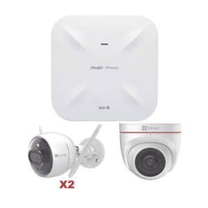 KIT DE VIGILANCIA EZVIZ RGRAP6260(G)/C3X/C4W DE 3 CÁMARAS IP 2X BALA/1X DOMO, CON ACCESS POINT, RGRAP6260(G)/C3X/C4W