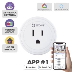 SMART PLUG EZVIZ, CONTROL A TRAVÉS DE LA APLICACIÓN MÓVIL, WIFI, 1 CONECTOR, 10A, BLANCO, T30