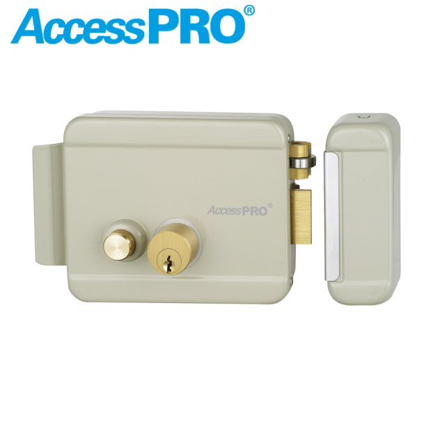 CERRADURA ELÉCTRICA CON BOTÓN DE SALIDA, INCLUYE LLAVE, EXTERIOR, DERECHA 1