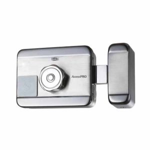 CERRADURA ELÉCTRICA INTELIGENTE MOTORIZADA DERECHA ACCESSPRO CON LECTOR DE TARJETAS DE PROXIMIDAD, 1.000 USUARIOS, EXTERIOR, ACCESSRIMMOTOR