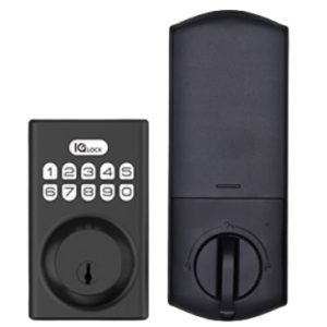 QOLSYS IQDLK-PGK-MB Cerradura con botón pulsador - Cerradura Inteligente PowerG, color negro mate ( Matted Black ) #IQ #PDFM