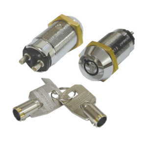 ENFORCER SECOLARM SS-095-1H0 Interruptor de Llave Tubular, Diseño «See-Saw'»Anti retorcimiento, Carcasa de Aleación de Zinc Cromado, Contactos Plateados con Tratamiento Anti-Sulfuración, Base de Bachelita, Terminales Redondos, 2A@12VDC