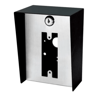 ENFORCER SECOLARM BP-611 Gabinete para Montaje en Poste ENFORCER, Carcasa de Acero con Pintura en Polvo, Placa Frontal de Acero Inoxidable con Bisagra, IP65 Impermeable, Incluye Herrajes de Montaje y 2 Llaves, Compatible con Dispositivos de Formato A