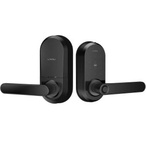 CERRADURA LNDU INTELIGENTE WI-FI, ESCÁNER DE HUELLA DIGITAL, TECLADO TÁCTIL, COMPATIBLE CON APP, 8 BATERÍAS AA, PUERTA INTERIOR Y EXTERIOR, FUNCIÓN NORMALMENTE ABIERTO, FCC CLASE B, T225